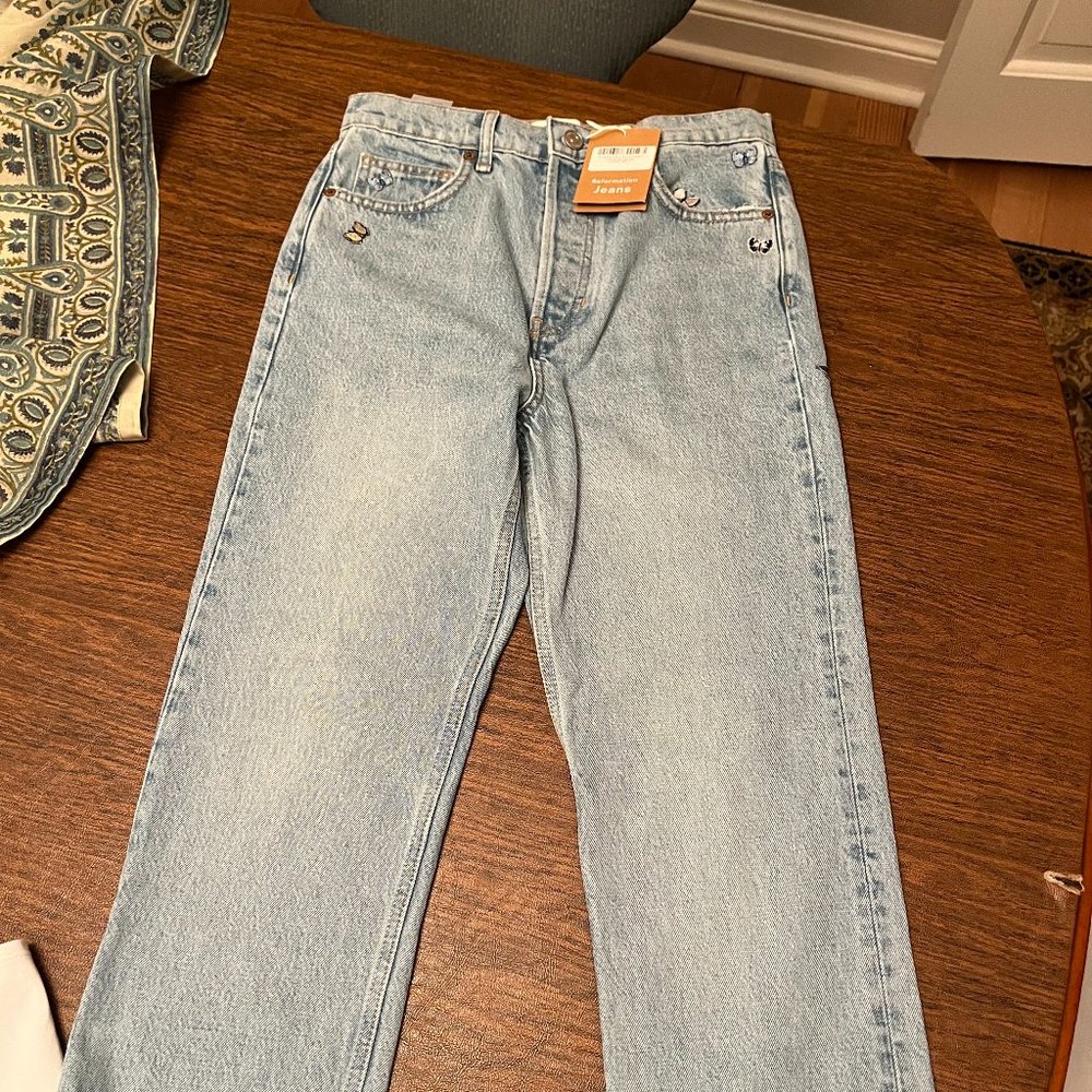 Reformation Cynthia High Rise Straight Jeans